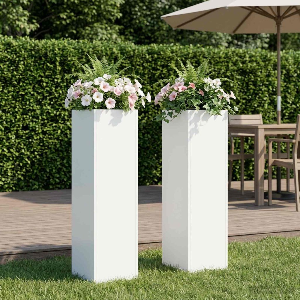 Maison Exclusive - Garten-Pflanzgefäß 2 stk. Weiß 20 x 20 x Produktbild 