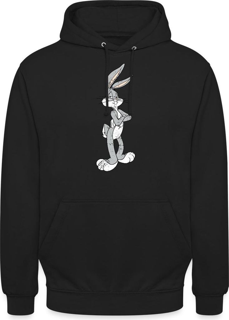 Spreadshirt Looney Tunes Bugs Bunny Vintage Pose Uni Hoodie, S, Schwarz