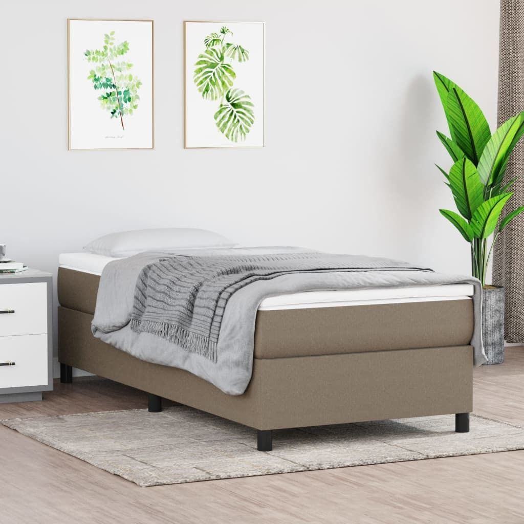 "Rabatt" Boxspring-Bettrahmen 2 Personen - Schlafzimmerbett - Taupe 100x200 cm Stoff - Klassische Betten CC4570
