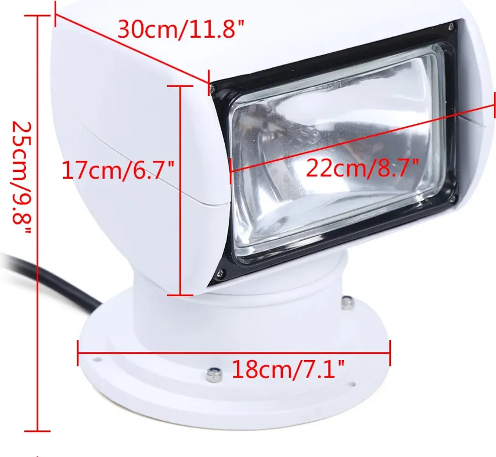Projecteur de pont pour navigation nocturne 100W et télécommande 12V