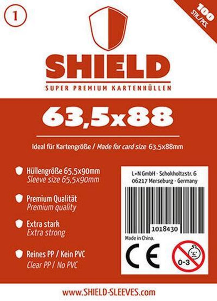 Shield 1 - 100 Super Premium Kartenhüllen für Kartengröße Produktbild 