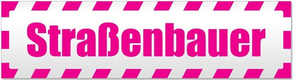 Kiwistar Straßenbauer gestreift Magnetschild Schild magnetisch - 20cm Pink - Magnetfolie für Auto PKW Kfz