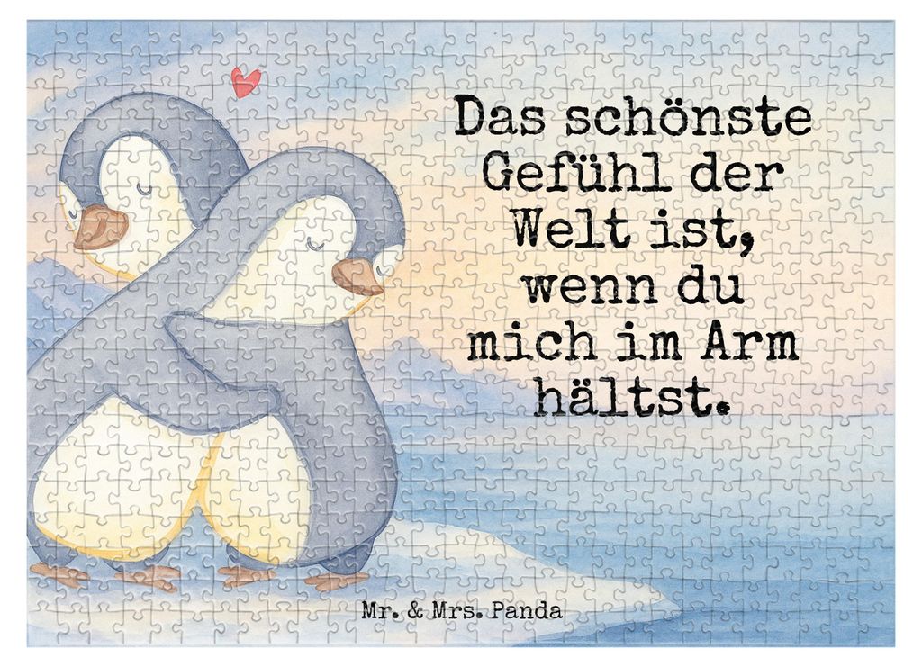 Mr. & Mrs. Panda Puzzle Pinguine Kuscheln Design 551 Teile - Weiß - Geschenk, Hochzeitstag, 500, für Freundin, 2000, 1500, Geduldspiel, Frauen, L...