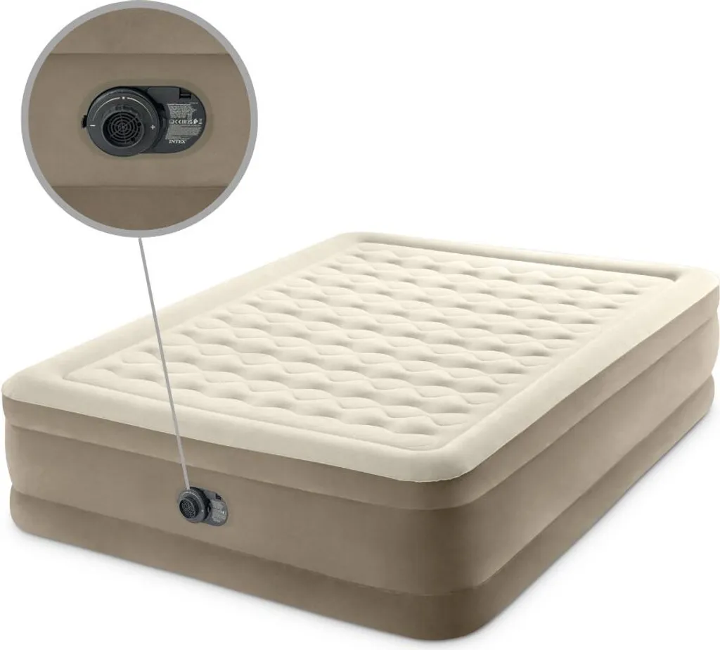 Intex Airbed Matrimoniale Beige 152x203x46 cm Set Completo Offerta - 2