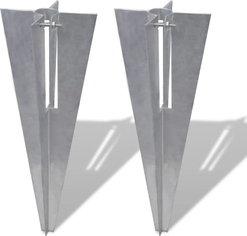 Pointe de sol pour poteau de clôture acier robuste 2 unités durable