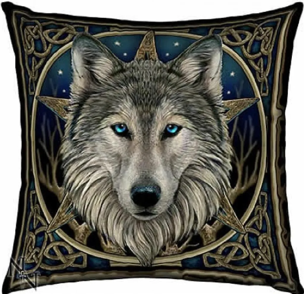 Coussin Loup Sauvage en Impression 3D Haute Définition - 45x45 cm