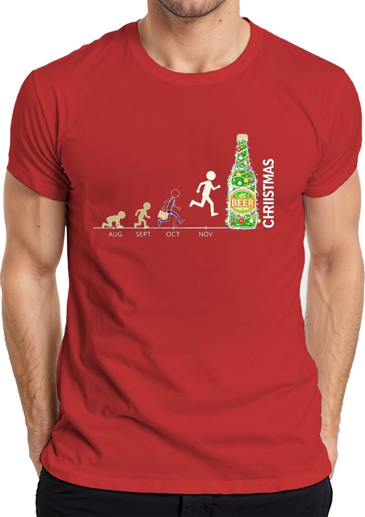 Weihnachten BEER Weihnachtsbier Bier Countdown Weihnachtsbaum Lus Herren T-Shirt, Rot, M
