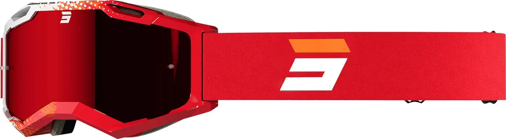 Masque de cross Shot Iris 2.0 Fusion avec écran miroir rouge et blanc
