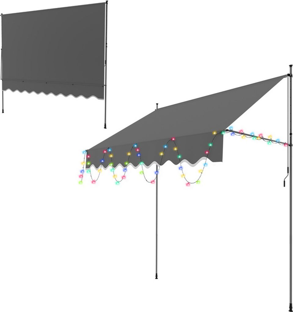 Markiza klipsowa Clanmacy z oświetleniem LED, 200 x 120 cm Zdjęcie produktu 