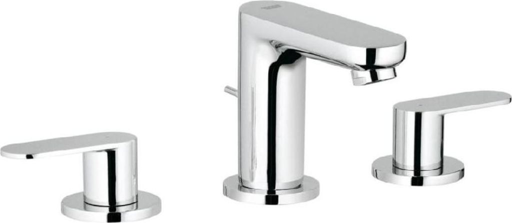 Grohe Eurosmart Cosmopolitan 3-Loch Waschtischbatterie, Ausladung 89mm, Zugstangen-Ablaufgarnitur, 20187000