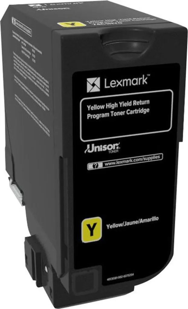 Toner jaune Lexmark 74C2HY0 haute capacité, couleurs riches et nettes