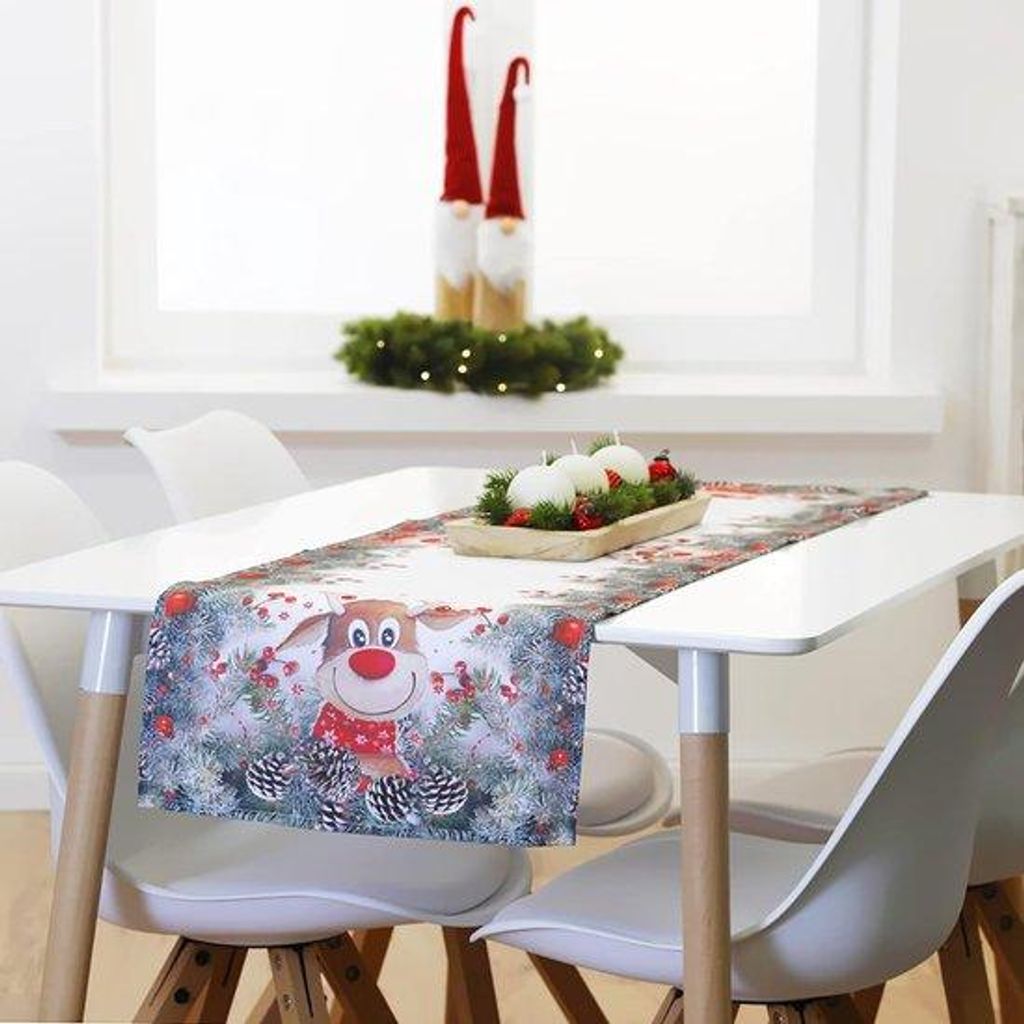 Keramische Deko-Tafel 40 x 140 cm mit farbigem Printmotiv, Winter-Weihnachtsdeko