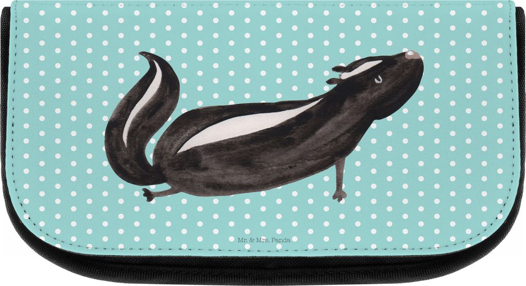 Mr. & Mrs. Panda Organizer Stinktier Yoga - Türkis Pastell - Geschenk, kosmetiktasche klein, Waschtasche, Make-up Täschchen, kosmetiktäschchen, ...