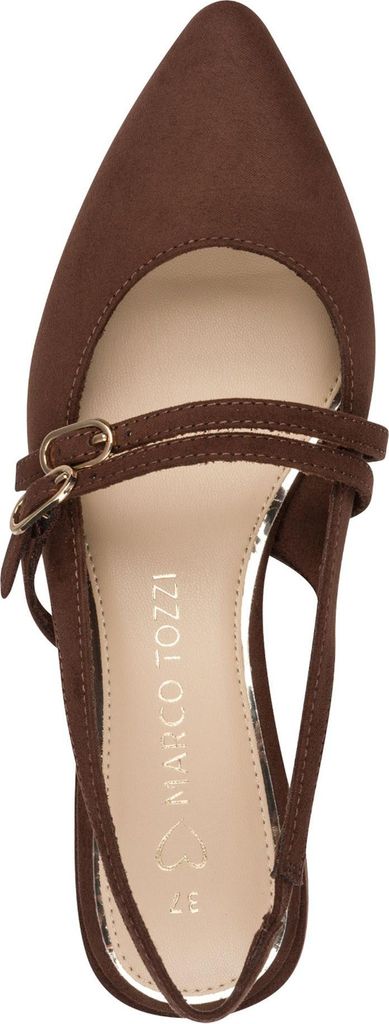 MARCO TOZZI Damen Ballerina Slipper Slingback Vegan 2-29418-46, Größe:38 EU, Farbe:Braun