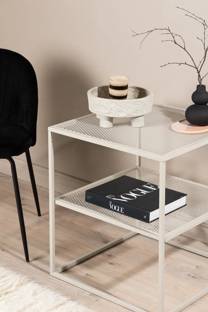 Table basse beige Netz pour salon - Table d'appoint moderne et sobre