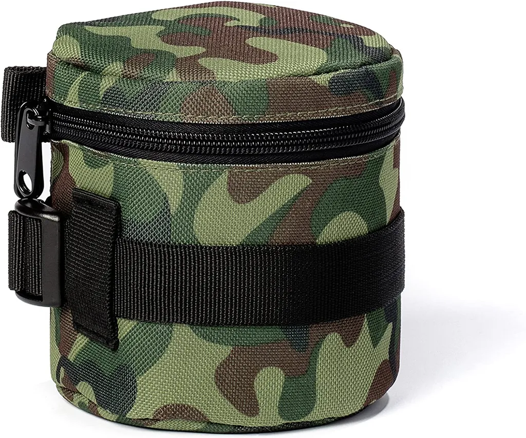 Housse de protection pour objectif photo 80x95mm en nylon camouflé