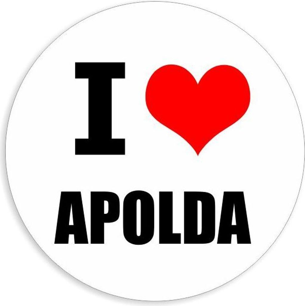 Kiwistar - Autoaufkleber - 5x5 cm - außen klebend - I love Apolda für Auto, Laptop, Fahrrad, LKW, Motorrad Aufkleber mehrfarbig Sticker Decal