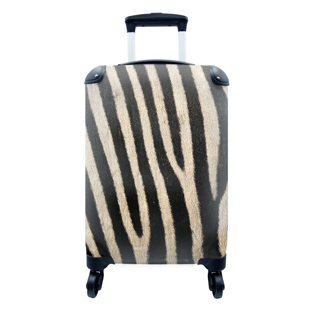 MuchoWow Koffer Handgepäck Trolley Rollkoffer Kleine Reisekoffer mit 4 Rollen - Tiere - Zebra - Muster - Cabin Size < 55x40x23 cm & 55x40x20 cm ...