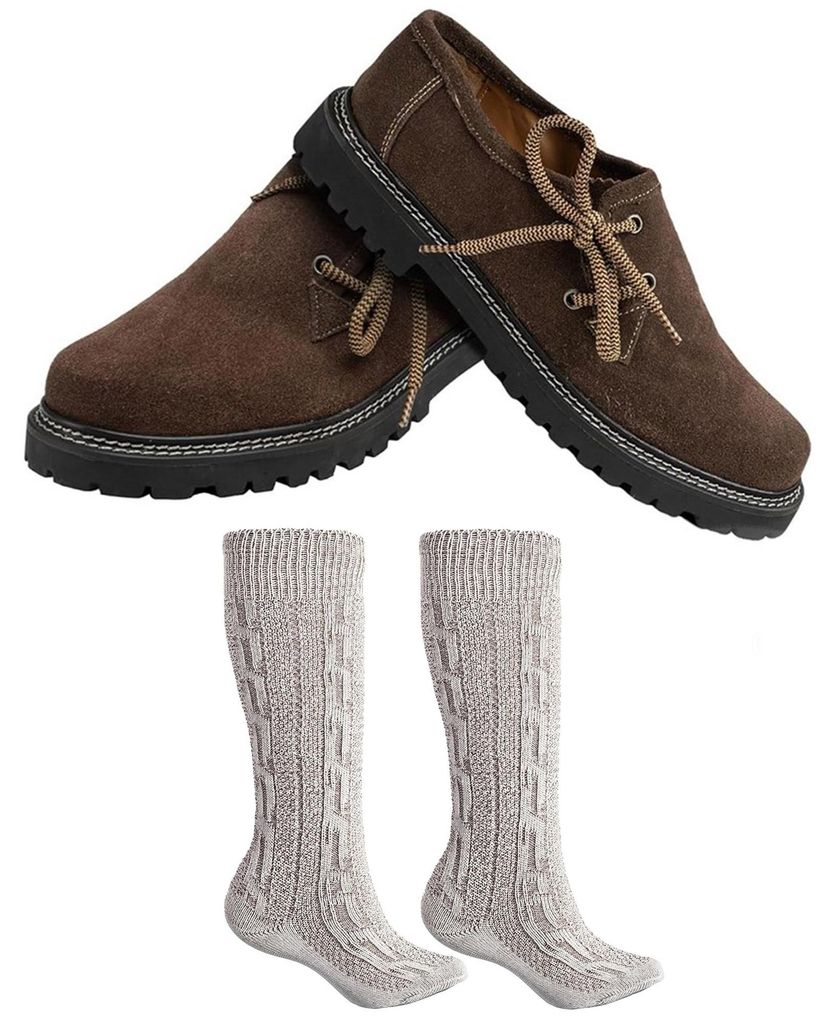 Trachtenschuhe +Trachtensocken Set Haferlschuhe wildleder Produktbild 