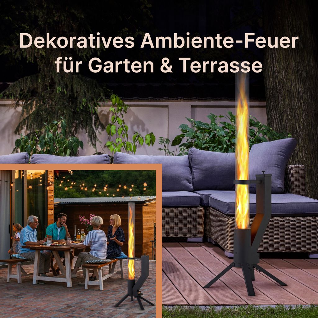 GARDENFLARE Feuerrohr – Edelstahl Feuersäule und Produktbild 2