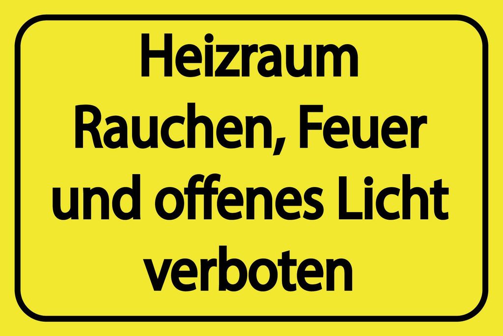 vianmo Holzschild 30x40 cm Heizraum Rauchen Feuer verboten gelbes Schild