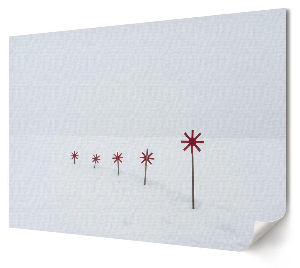 Winterminimalismus - Kunstdruck A4 - Fotografie- Wandbild für Wohnzimmer Schlafzimmer & Flur, Modernes Poster Wanddeko, Ungerahmt