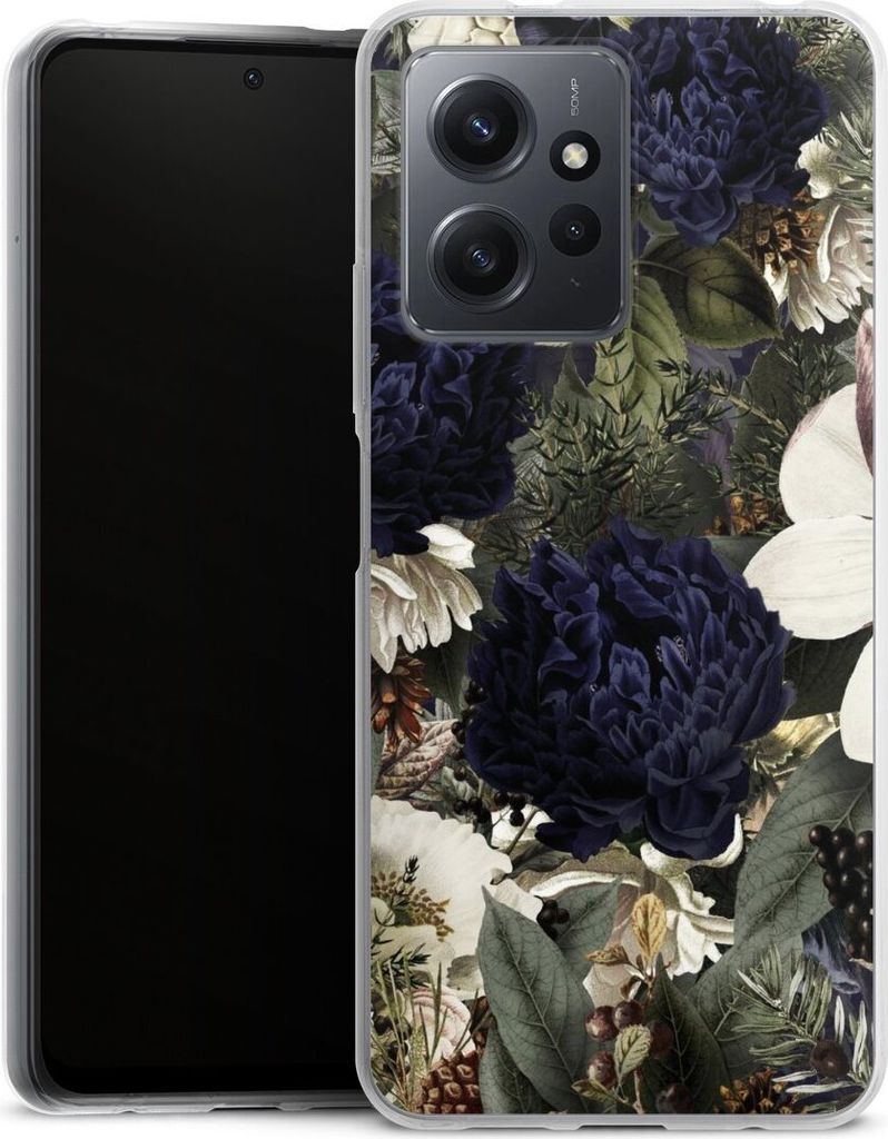 DeinDesign Handyhülle für Xiaomi Redmi Note 12 4G Silikon Hülle Case Smartphone Schutzhülle Blumen Utart Vintage