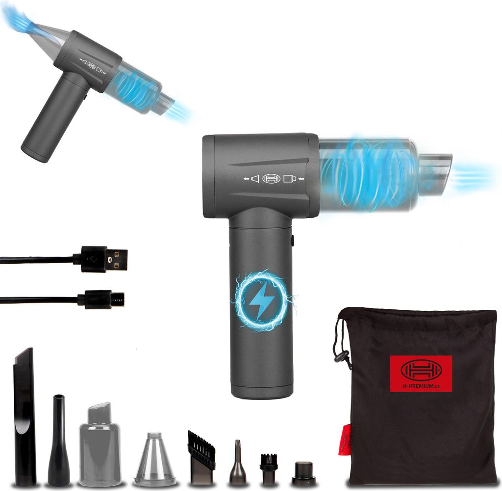 HEYNER Akku Auto Staubsauger - 6.500 Pa I Staubgebläsefunktion + Bürstenloser Motor + 4 Geschwindigkeitsstufen + Waschbarer HEPA-Stahl-Filter +...