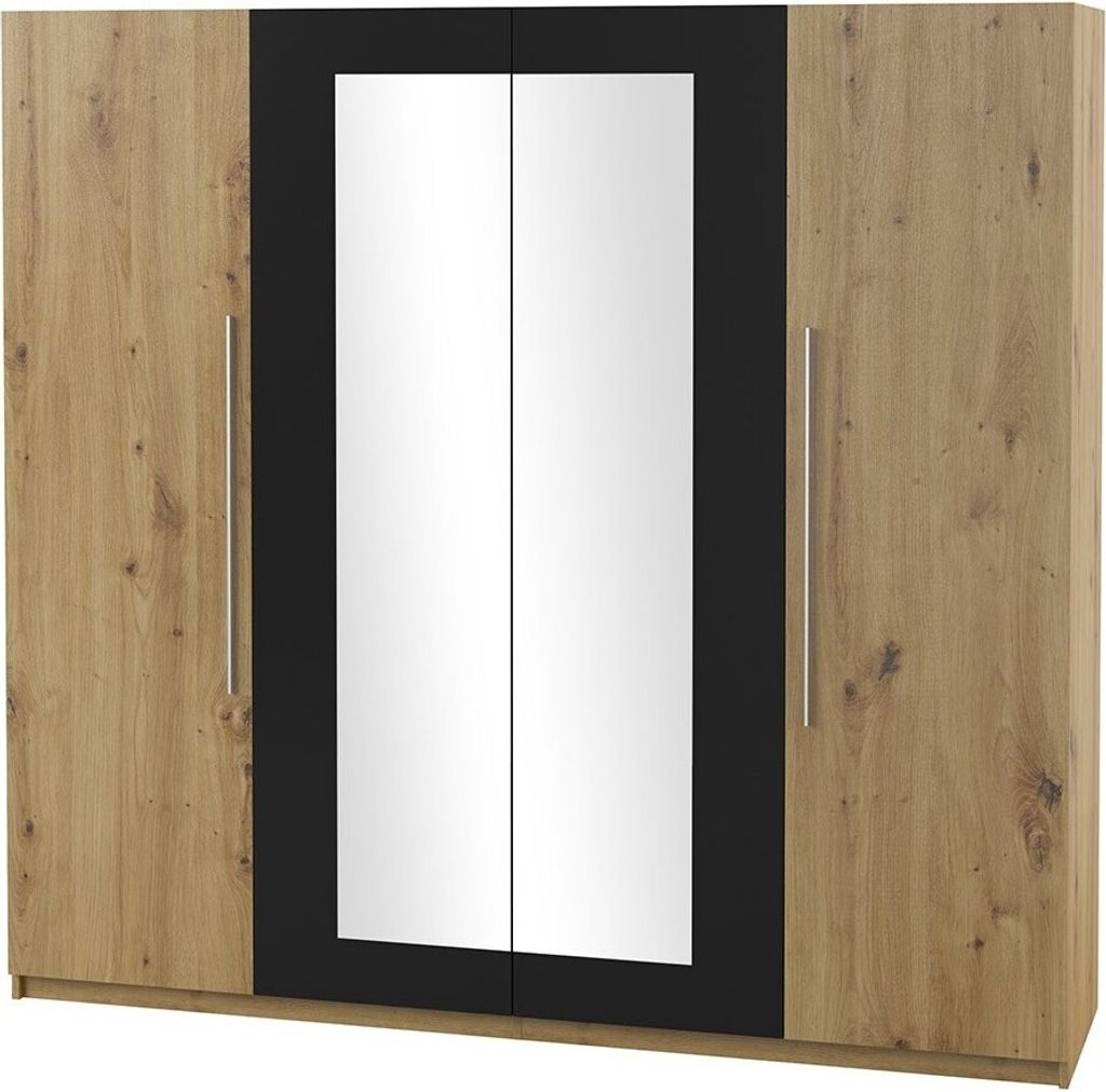 Meublorama DS-HA-VERA-CHENE-ET-NOIR-22RCDH20*4C/177KG, 5 Regale, 4 Tür(en), Braun, MDF-Platten, 600 mm, 2280 mm