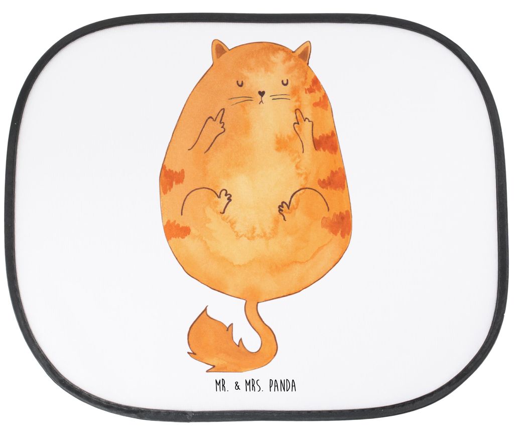 Mr. & Mrs. Panda auto hitzeschutz Katze Mittelfinger - Weiß - Geschenk, Genervt, Sonnenschutz, Fürs, Tiger, Katzen, Cat, Sonnenblende, für Autos...