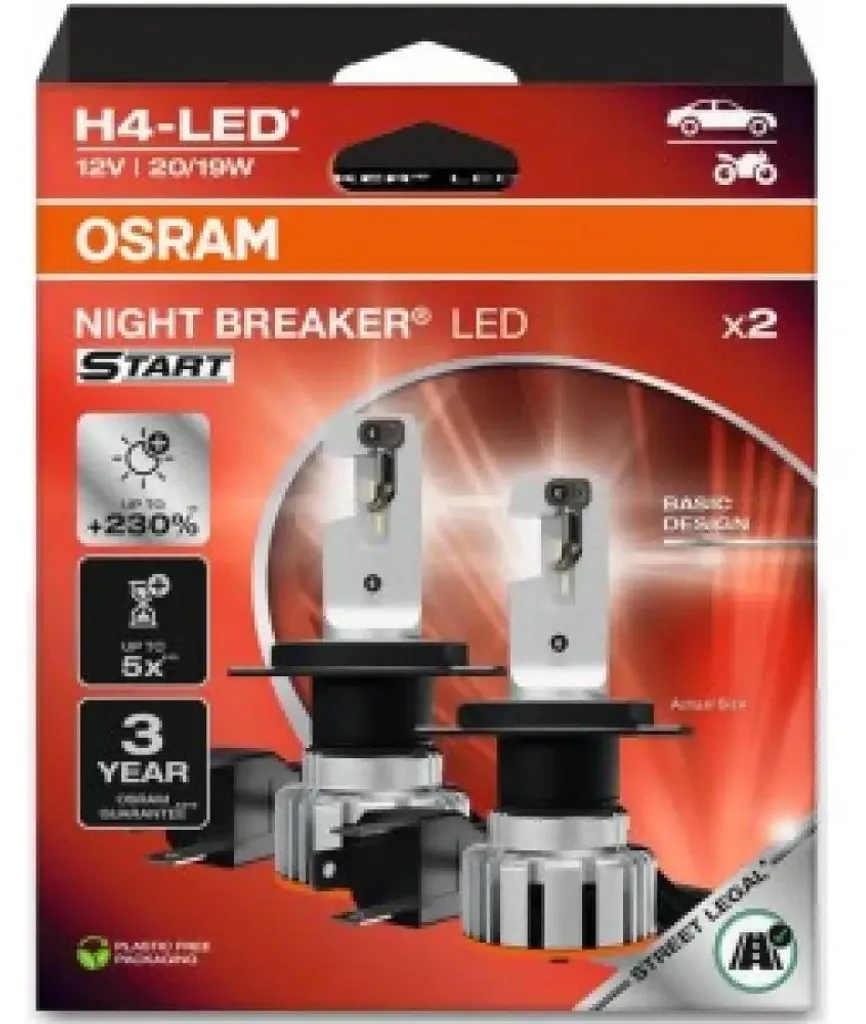 Osram Night Breaker LED Start H4 Blanc 6000K 4062172411042 pour Auto