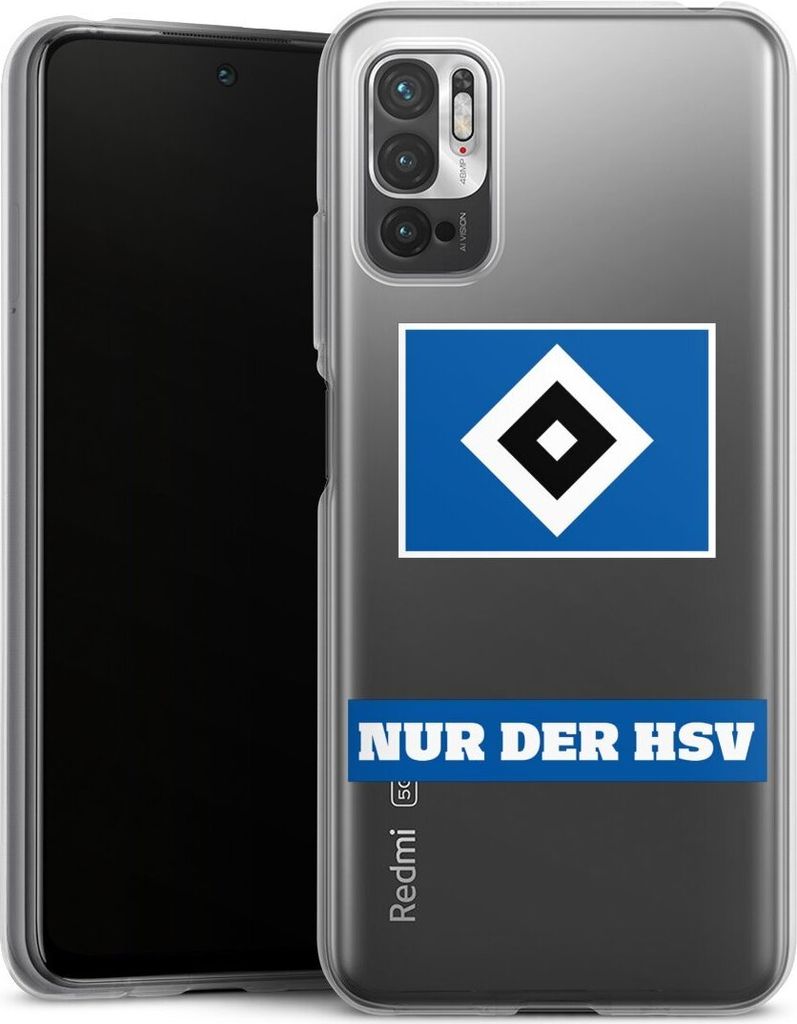 DeinDesign Handyhülle für Xiaomi Redmi Note 10 5G Silikon Hülle Case Smartphone Schutzhülle HSV Hamburger SV Statement
