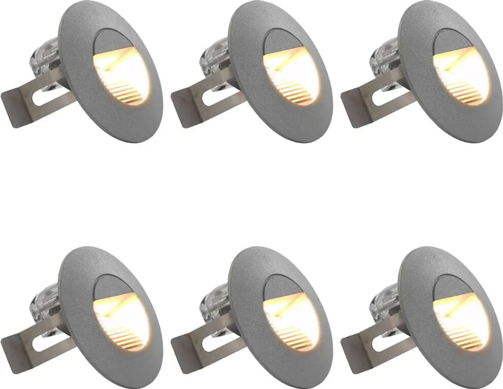 Éclairage de terrasse et jardin LED 2W lot de 6 lampes murales rondes