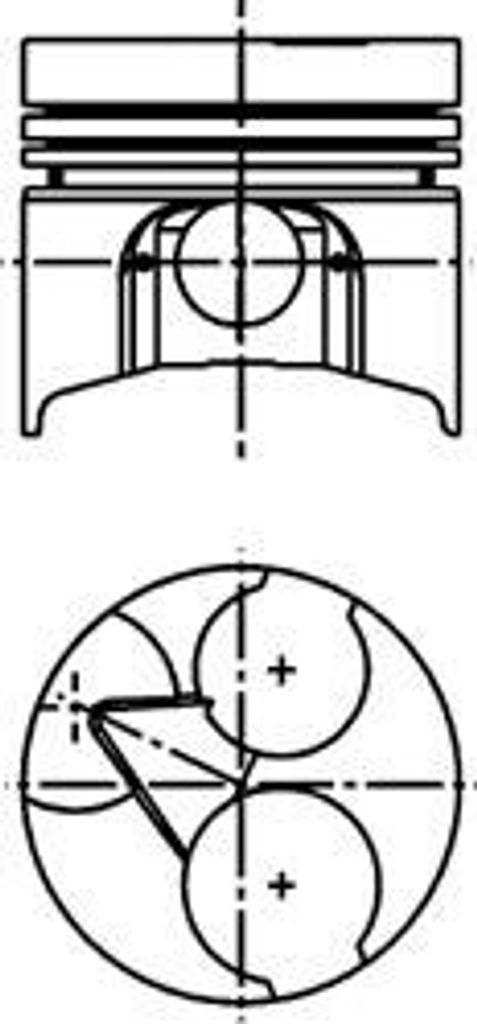 KOLBENSCHMIDT Kolben, Zylinderbohrung 76,5 mm, Kompressionshöhe 38,78 mm, Bolzen 22,01x60 mm, Reparaturstufe 0,50