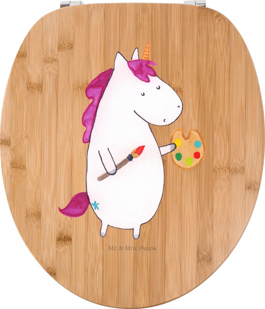 Mr. & Mrs. Panda Klodeckel Einhorn Künstler - Transparent - Geschenk, WC Sitz, Welt, Deko, Maler, Zeichnen, Einhörner, Brille, Klo-Deckel, Toilet...