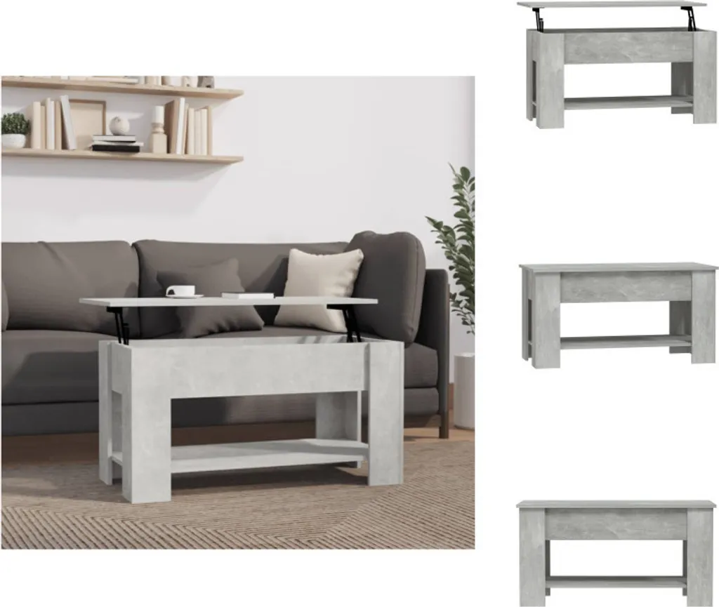 Tavolino da Caffè vidaXL Grigio Cemento 101x49x52 cm | Arredo Salotto