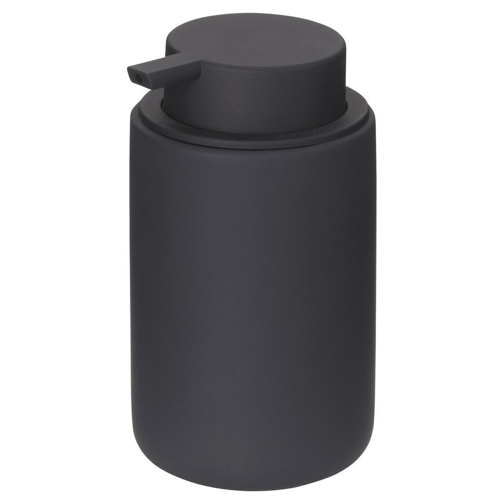 Seifenspender, Seifenpumpe, 0,3 L, Kunststoff, Keramik mit Gummibeschichtung, Schwarz - Kela | Sana