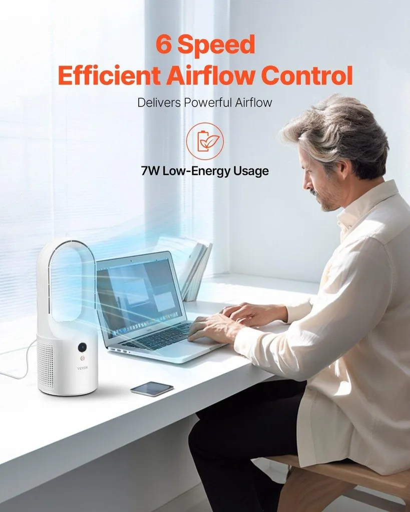 Ventilatore Desktop 12.99 Pollici Bladeless | Design Moderno White - 2