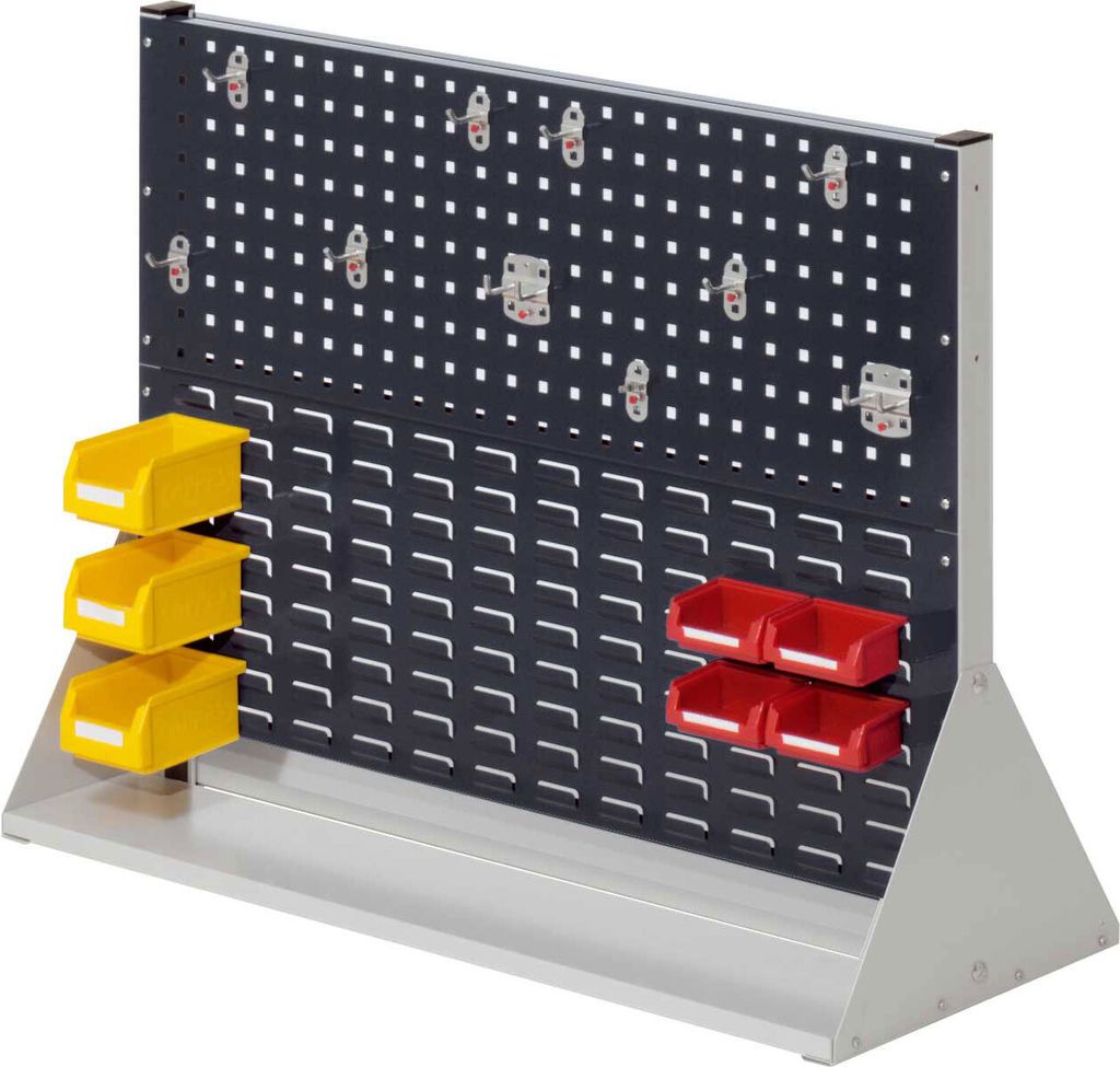 Kappes RasterPlan Stellwände doppelseitig Größe #2 - 2x Lochplatten 2x Schlitzplatten 1x Zubehörsortiment 17-teilig Anthrazitgrau RAL 7016