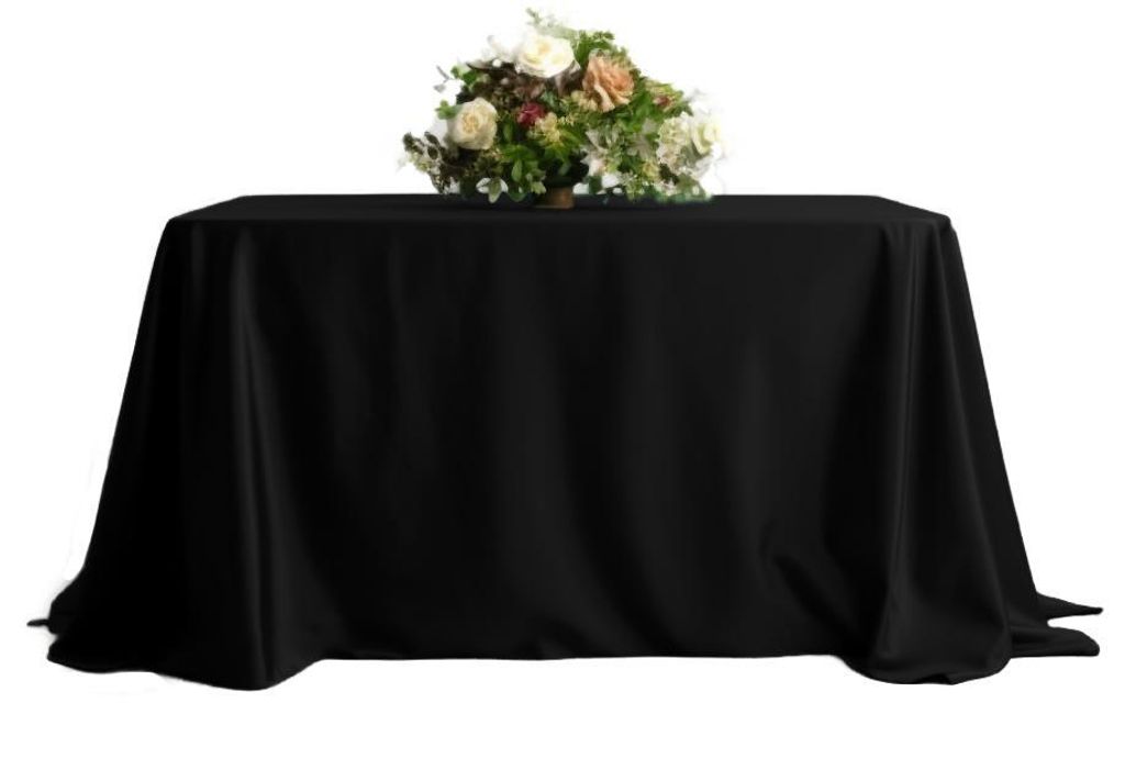 obrus stół 230x230cm wesele bankiet klasyczny Schwarze Tischdecke 230 × 230 cm – Klassische Tischwäsche für den Esstisch