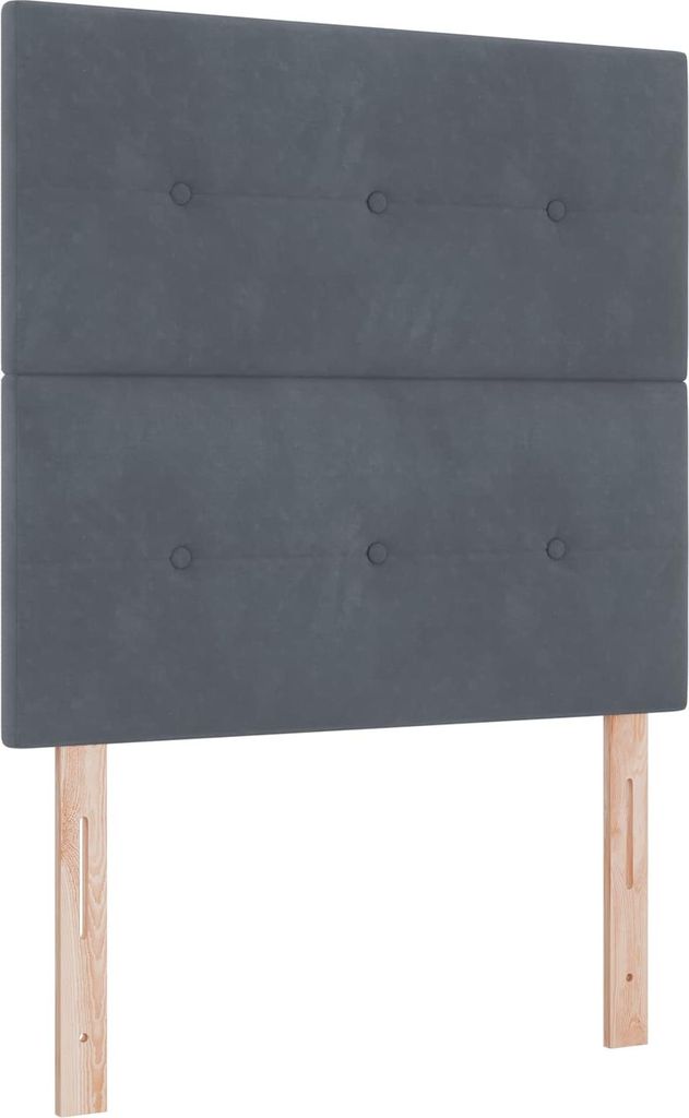 vidaXL LED Kopfteil mit LED-Lichtleisten Grau 100 cm Samt