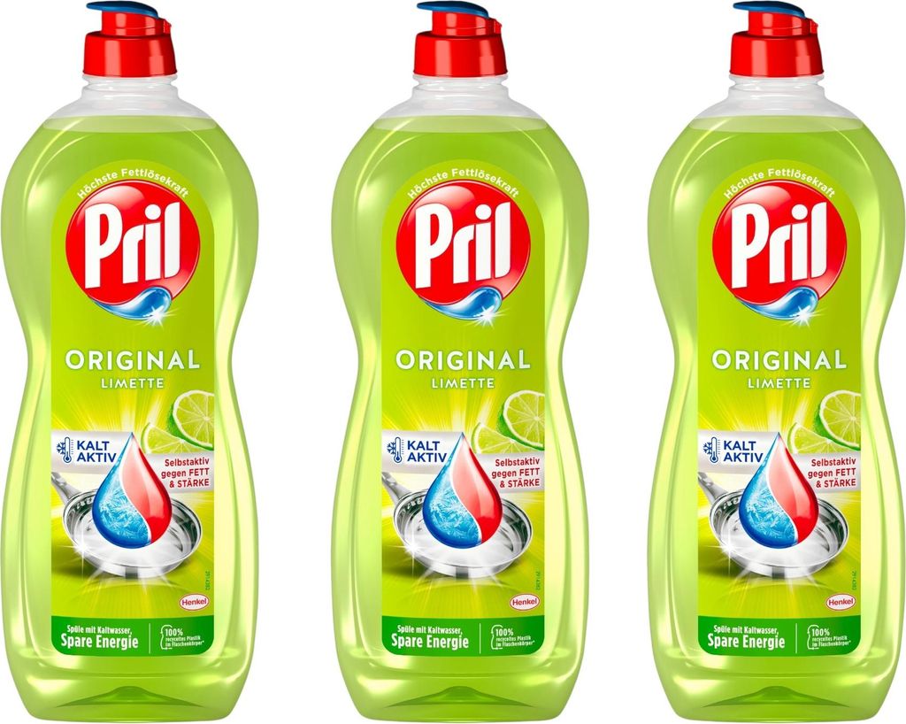 Pril Limette Handgeschirrspülmittel 675 ml (3er Pack) Produktbild 