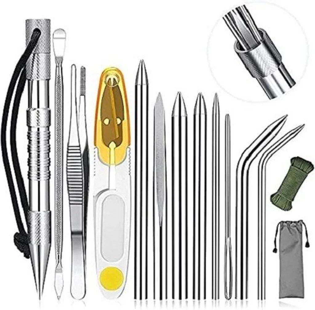 Outils paracorde 12 pièces avec lisseur thermique et aiguilles acier
