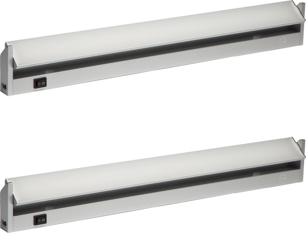 2x Aluminium Unterbauleuchte schwenkbar 58cm neutralweiß LED Unterschranklampe Küche silber 10W