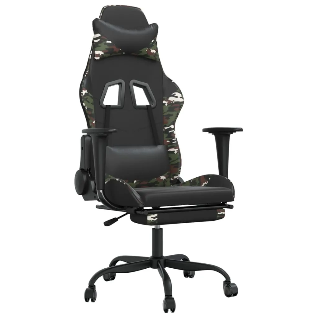 Sedia Gaming Camouflage Pelle Finta con Poggiapiedi - Serie Pro Stealth