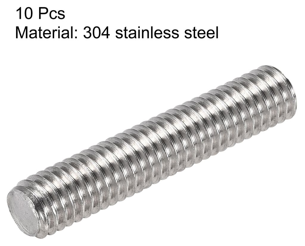 10Stk. volles Gewinde Stange 304 rostfreier Stahl rechte Hand Gewinde M6-1,0 Gewindesteigung M6 x 30mm