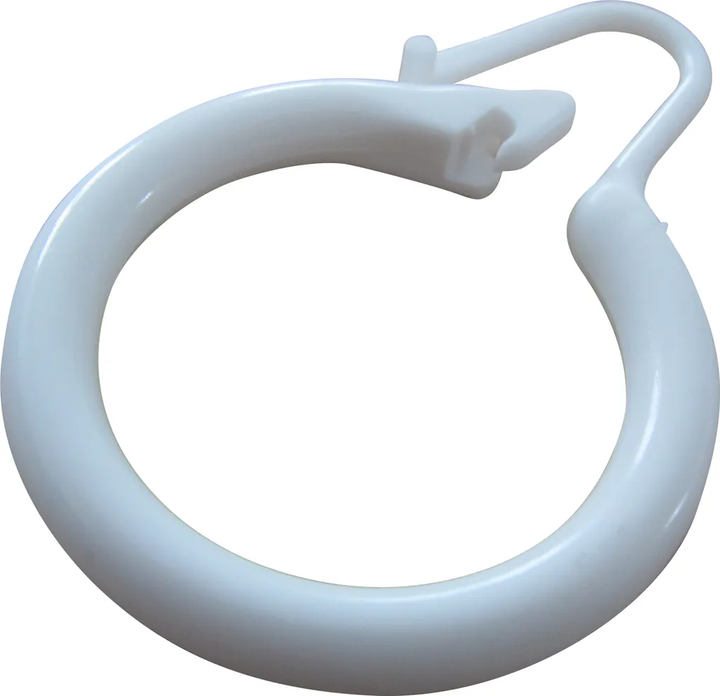 Anneau Rideau de Douche 35 mm Robuste en Plastique Blanc - Pack de 100