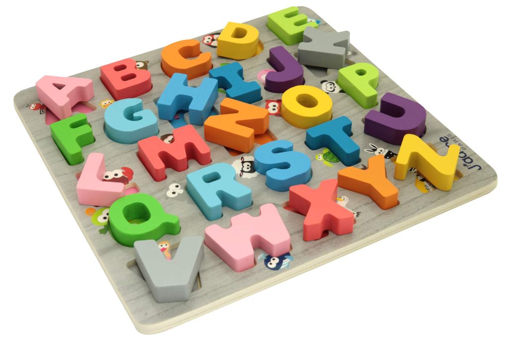 Steckpuzzle ABC Alphabet Buchstaben Setzpuzzle Einlegepuzzle Lernspielzeug Holz 