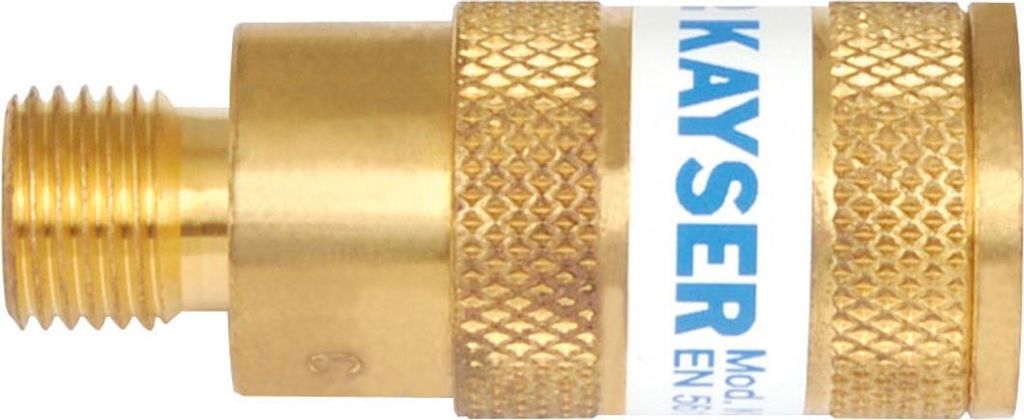 ELMAG Sauerstoff-Kupplung, AG 1/4 zu Handgriff inkl. autom. Gassperre nach EN 561