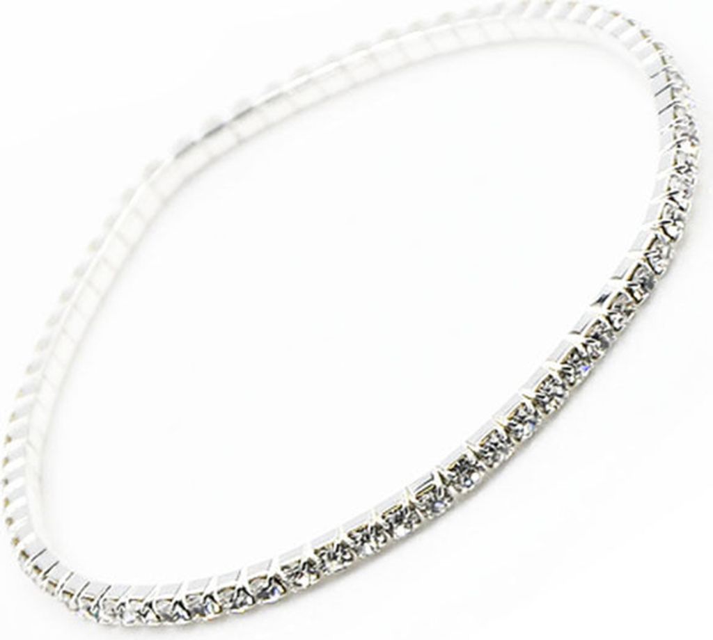 Frauen glänzende Strass Fußkettchen Fußkette Knöchel Armband Barfuß Schmuck Geschenk-Silber